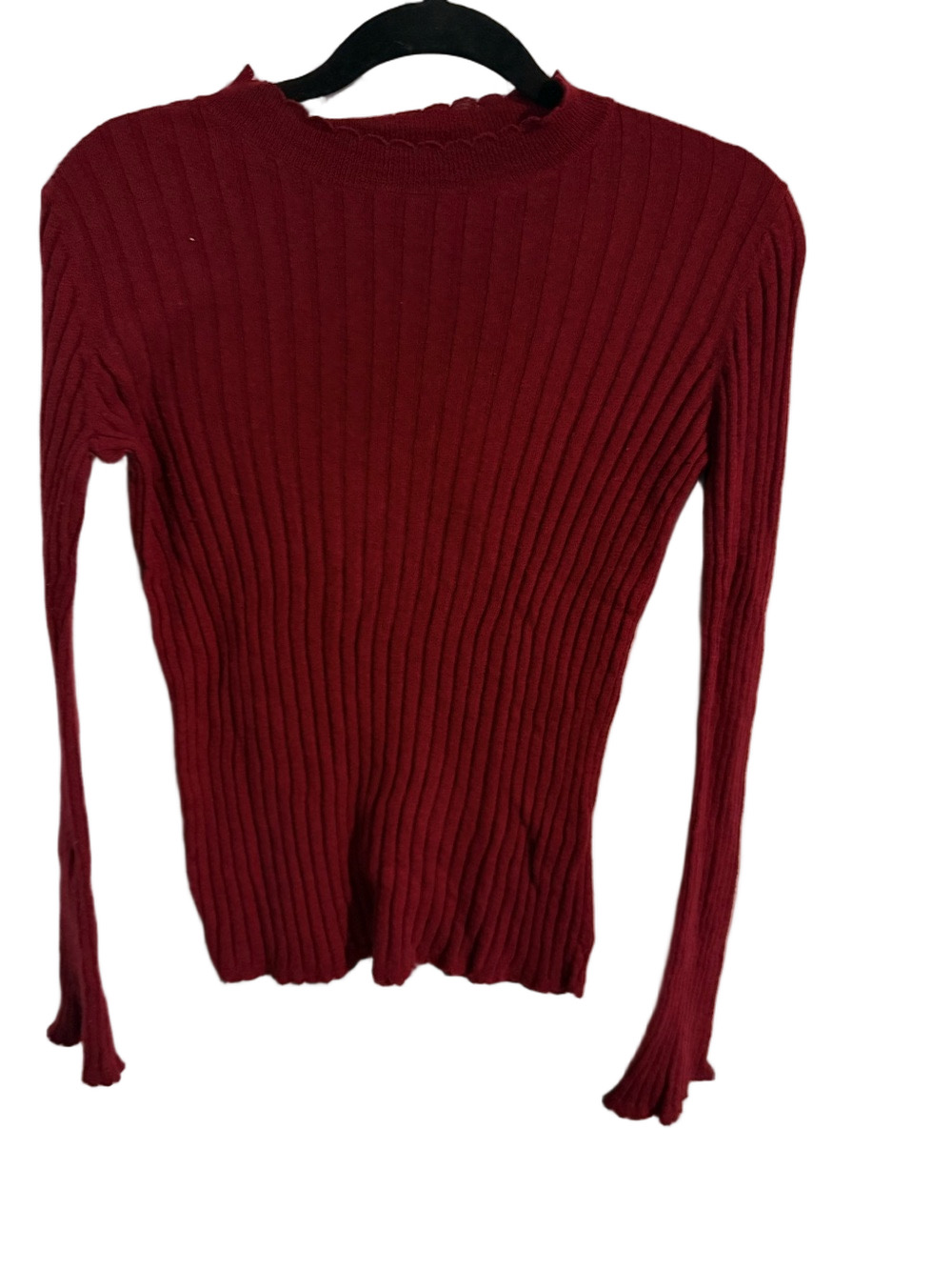 Joie Red Ribbed Knit Long Sleeve Sweater – Size L